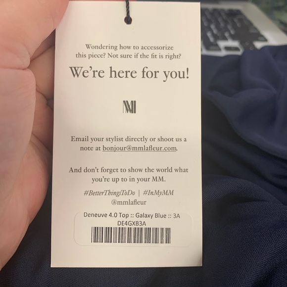 NWT MM. LAFLEUR Deneuve Top 4.0 in Galaxy Blue 3X - Picture 6 of 6